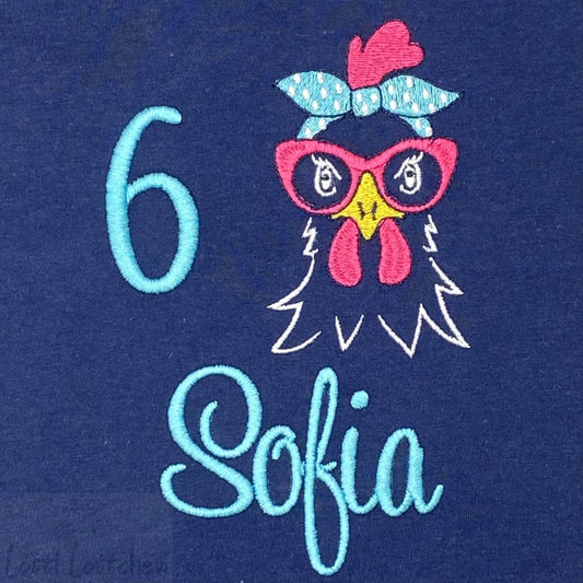 Hochwertig-besticktes-Geburtstagsshirt-Huhn-mit-Name-Lotti-Lottchen