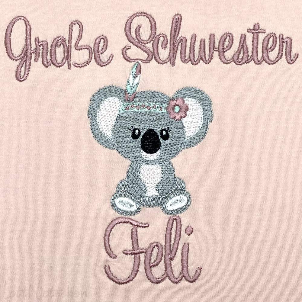 Hochwertig-besticktes-Geschwistershirt-Koala-mit-Name-Lotti-Lottchen
