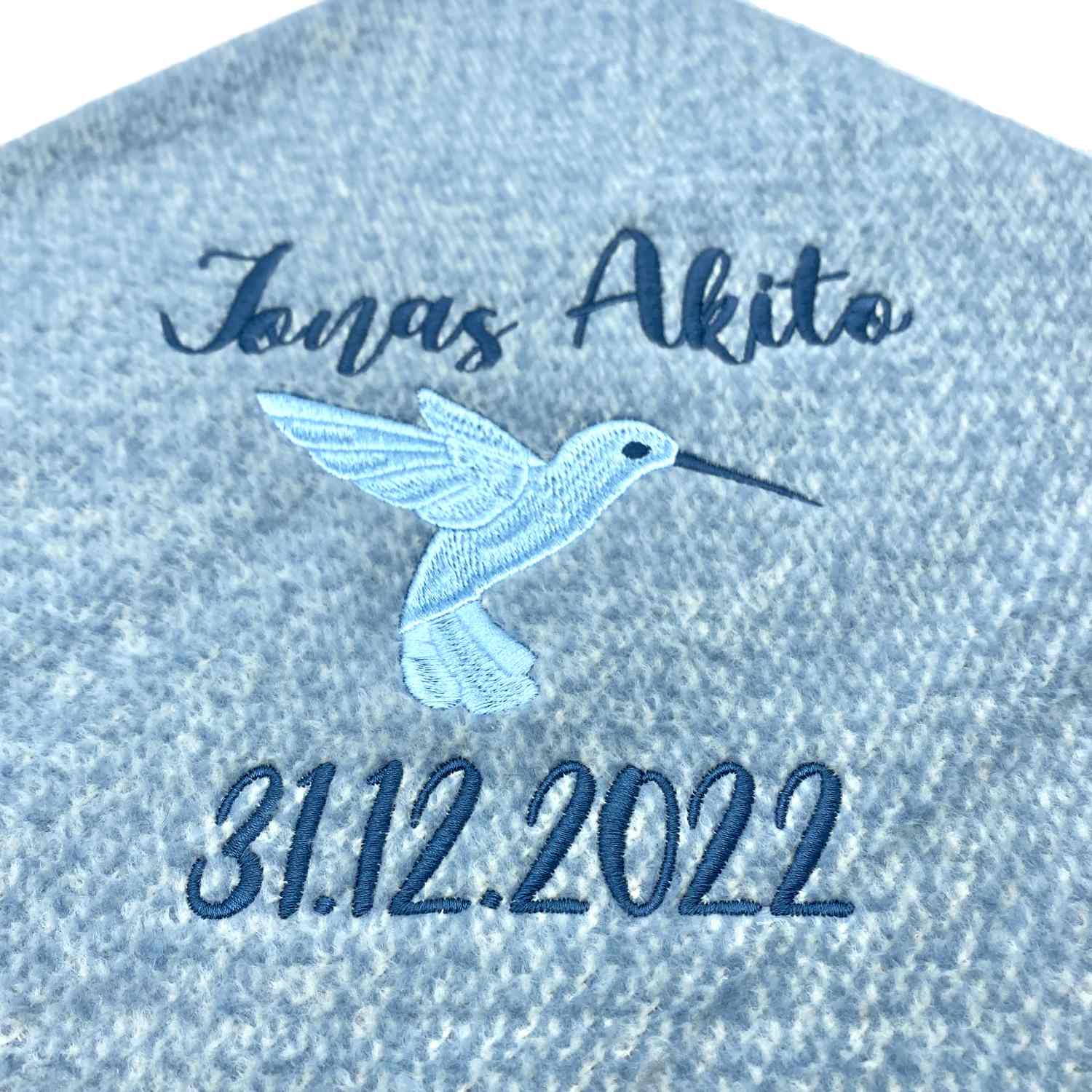 personalisierte babydecke mit kolibri