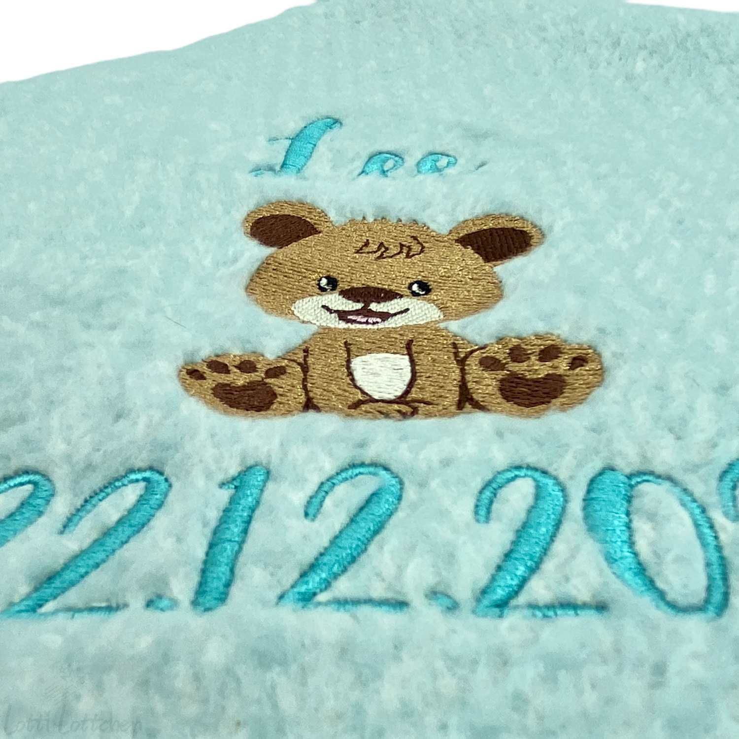 Personalisierte Bio-Babydecke Geschenk zur Geburt Lotti Lottchen