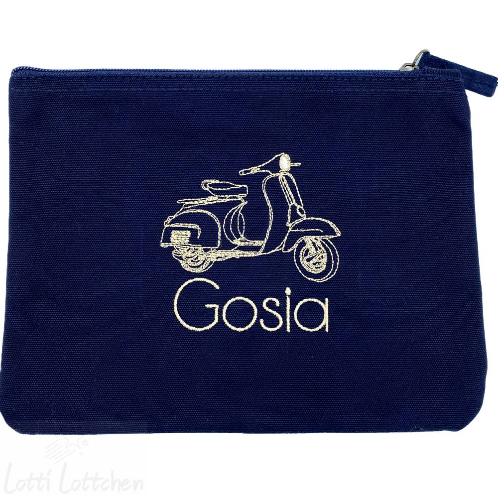 Kosmetiktasche mit Name und Vespa