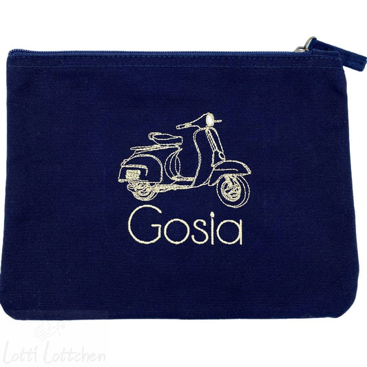Kosmetiktasche mit Name und Vespa