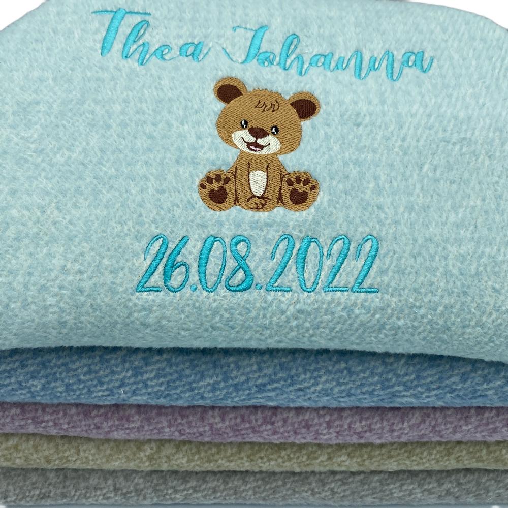 Personalisierte Bio-Babydecke Geschenk zur Geburt Lotti Lottchen