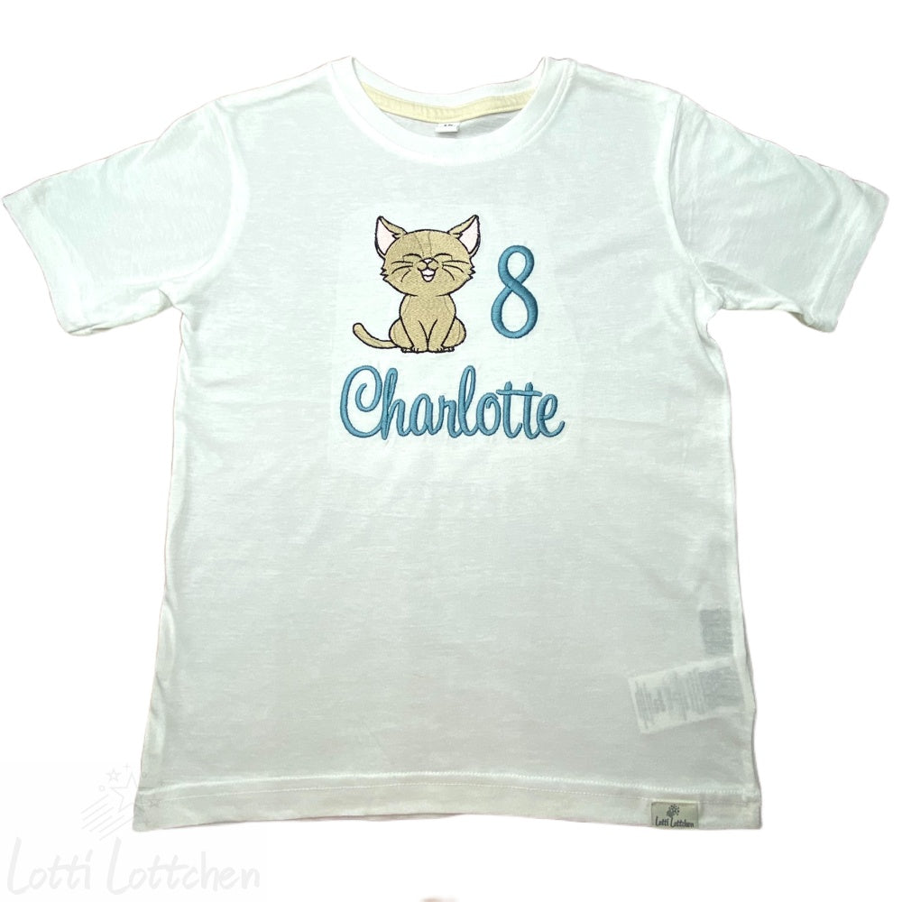 Personalisiertes Geburtstagsshirt mit Katze