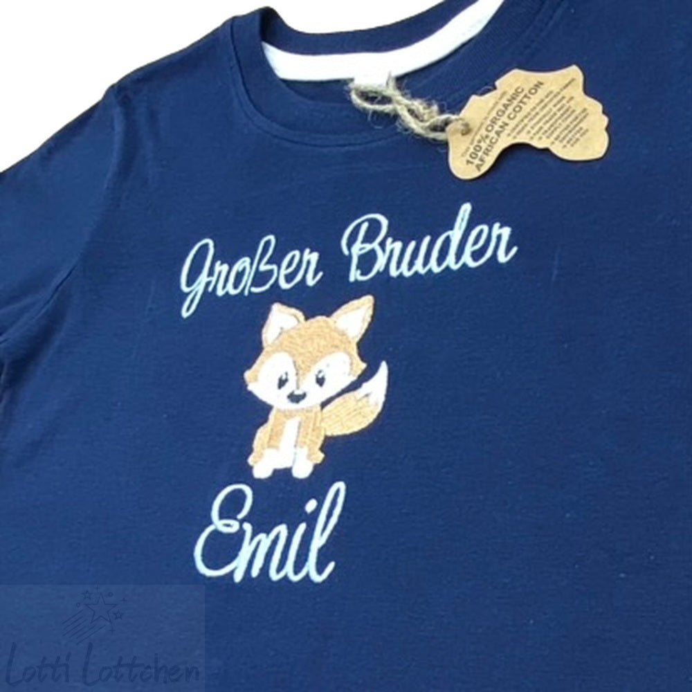 Hochwertig-besticktes-Geschwistershirt-Fuchs-mit-Name-Lotti-Lottchen