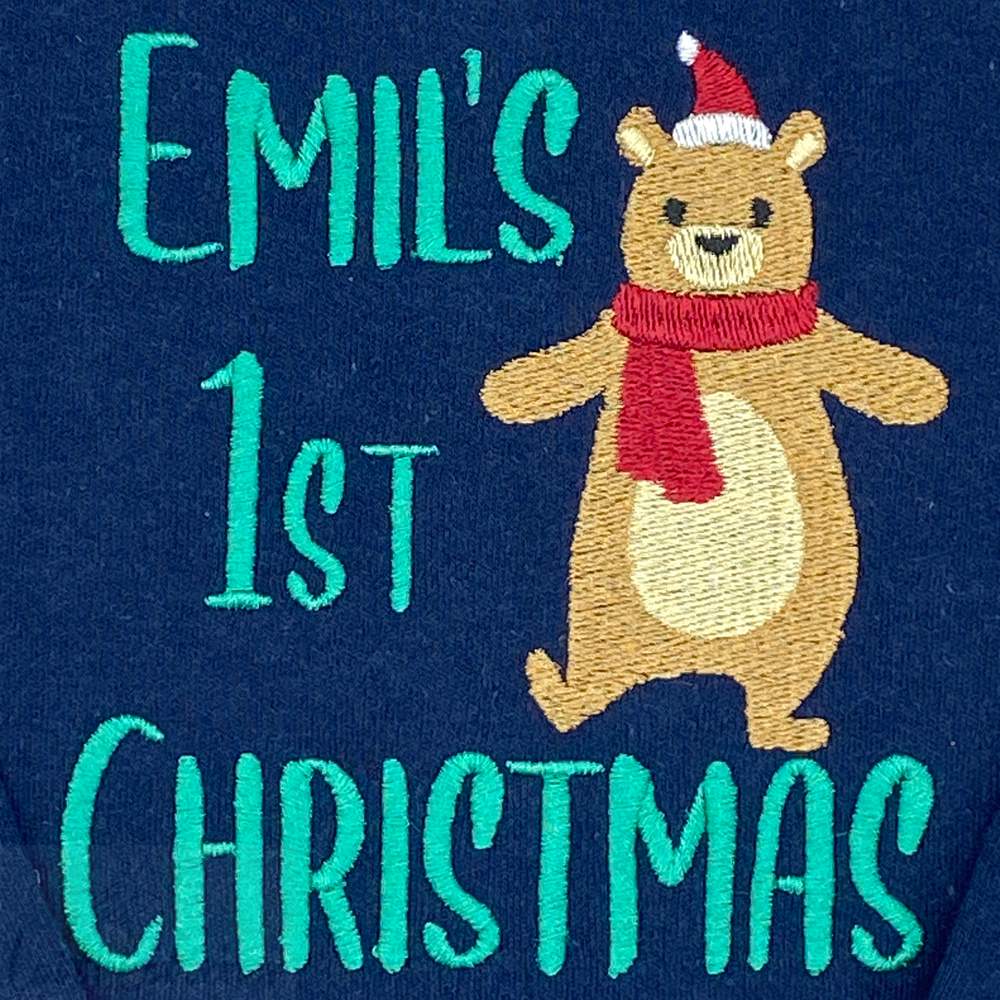 Personalisierter Weihnachtsbody oder Weihnachtsshirt "Santa Bär"