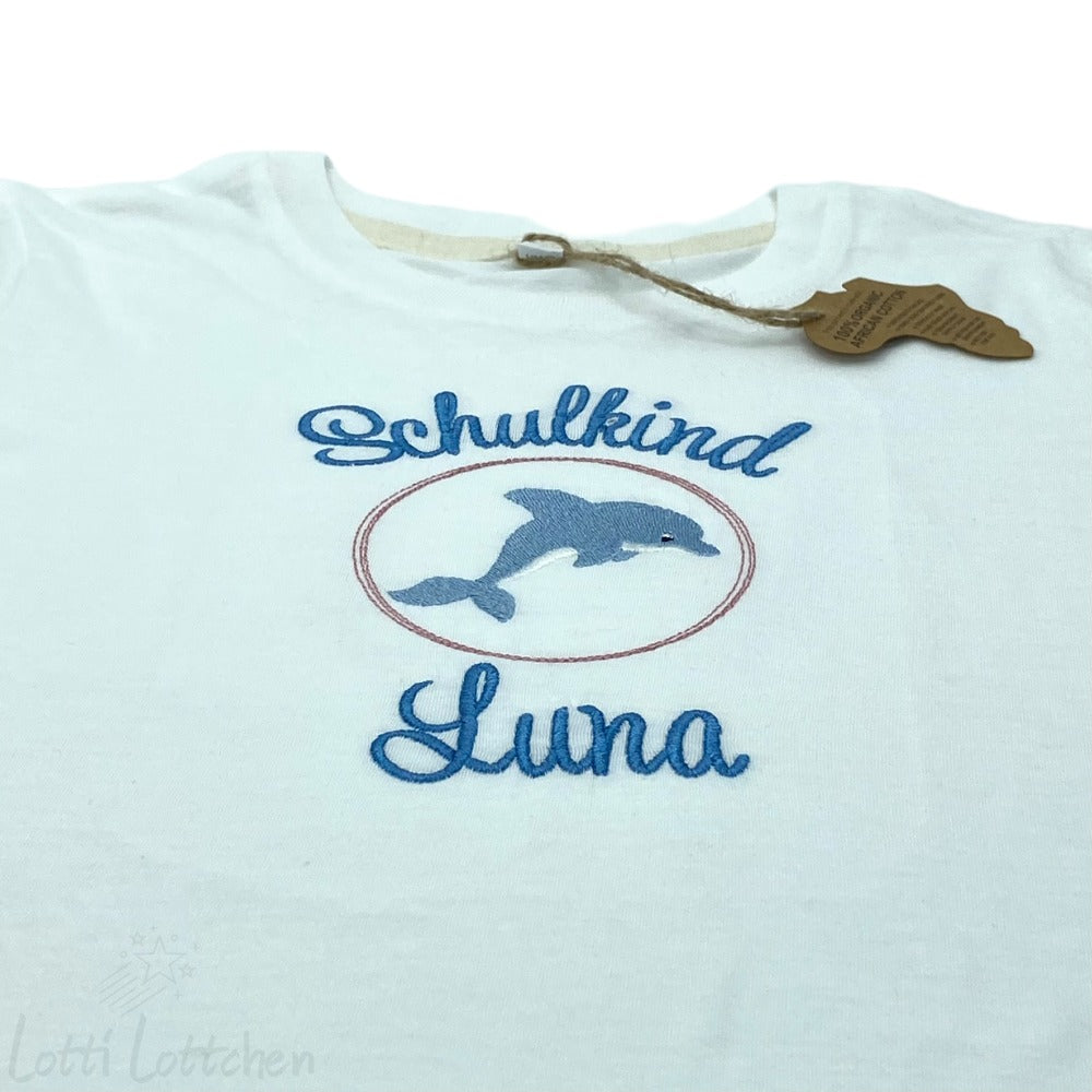 Hochwertig-besticktes-Schulkindshirt-Delfin-mit-Name-Lotti-Lottchen