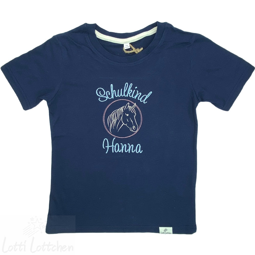 Hochwertig-besticktes-Schulkindshirt-Pferdekopf-mit-Name-Lotti-Lottchen