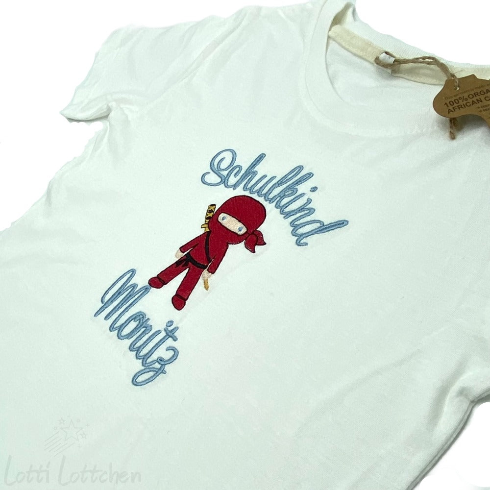 Hochwertig-besticktes-Schulkindshirt-Ninja-mit-Name-Lotti-Lottchen