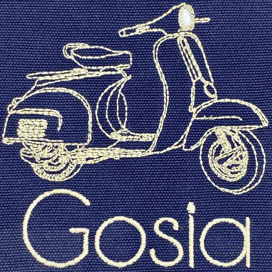 Kosmetiktasche mit Name und Vespa