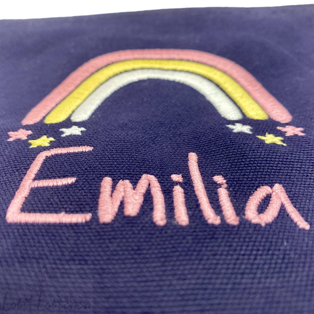 Personalisierte Kosmetiktasche mit Regenbogen